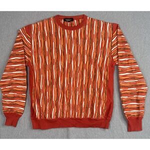Montechiaro Luxury Italian Coogi Style Sweater Men's Size Large Multicolor
